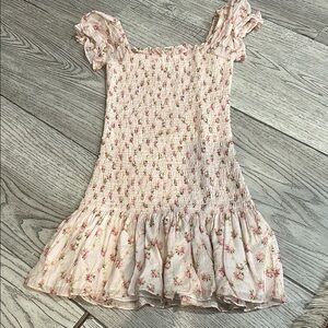 Loveshackfancy Floral Kids Dress with Ruffled Sleeves